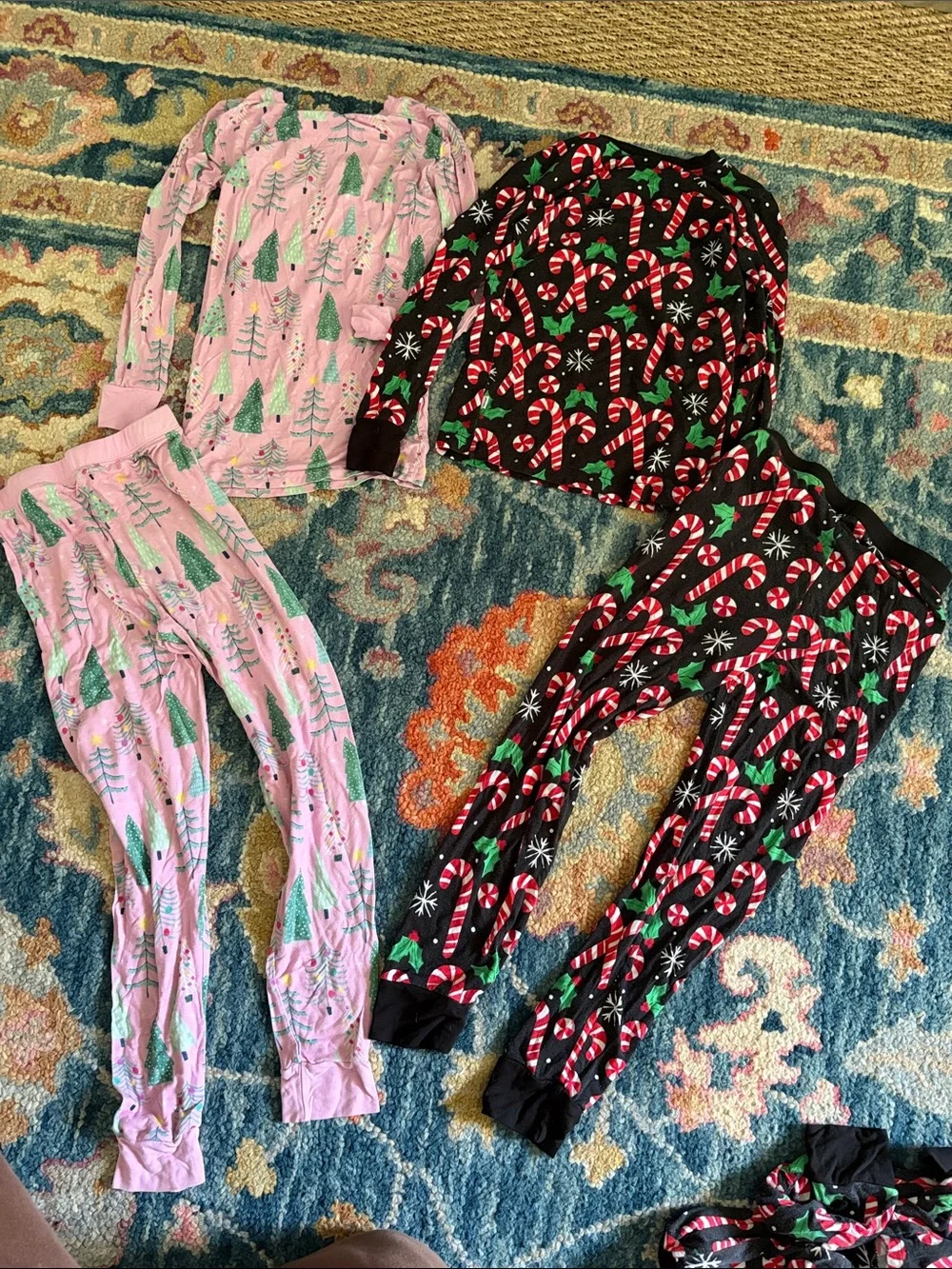 Little Sleepies Holiday Pajama Sets - Pink & Black